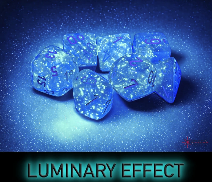 Luminary Sky/silver Polyhedral 7-Dice Set