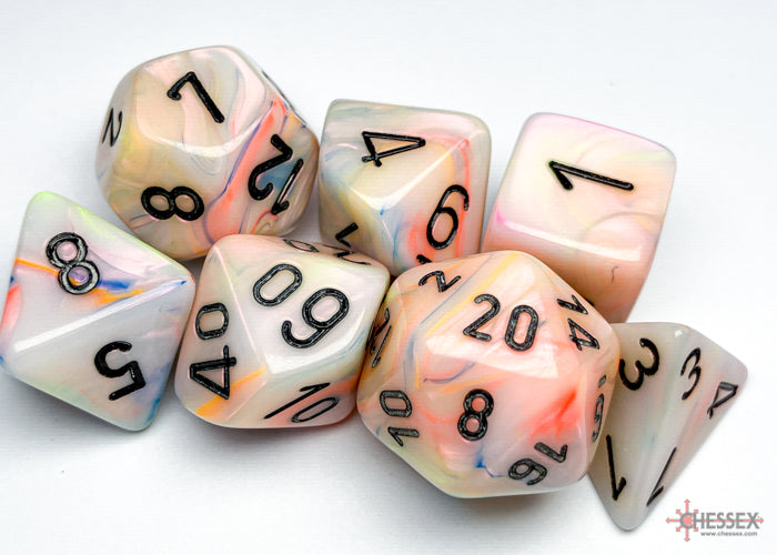 Festive Circus/black Polyhedral 7-Dice Set