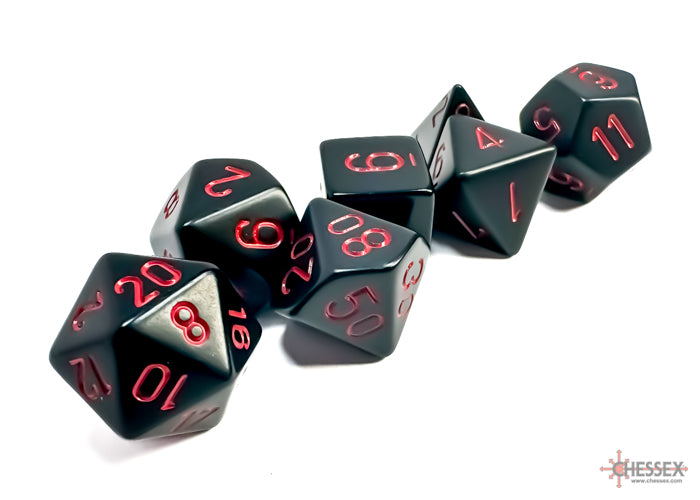 Opaque Polyhedral Black/red 7-Die set