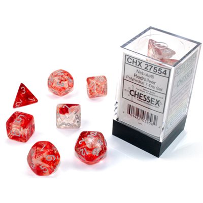 Nebula Dice - Red/Silver