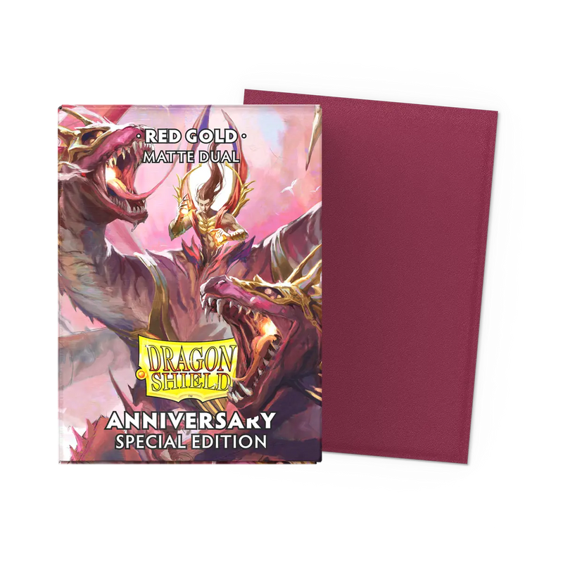 Sleeves: Dragon Shield: Special Edition: Matte DUAL: Anniversary: Red / Gold