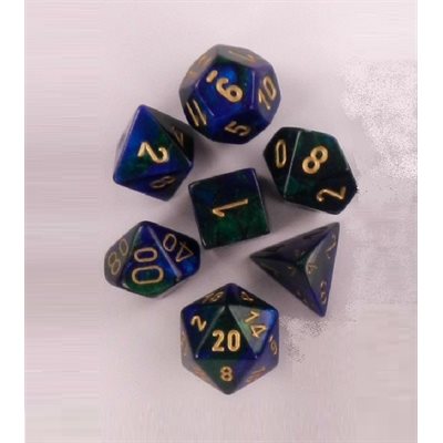 Gemini Dice - Blue-Green/Gold