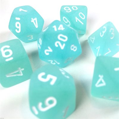 Frosted Dice - Teal/White