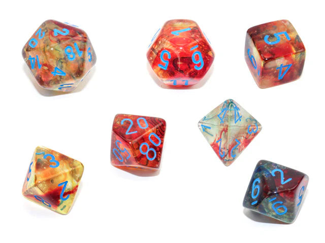 Nebula: 7pc Primary / Blue Luminary (Polyhedral Dice Set)