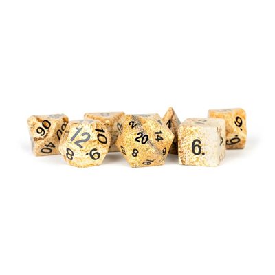 Dice: Stone 16mm 7pc Set: Picture Jasper