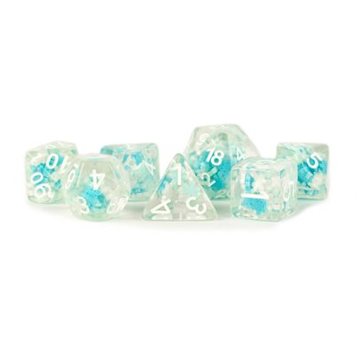 Dice: Resin 16mm 7pc Set: Snowflake Dice