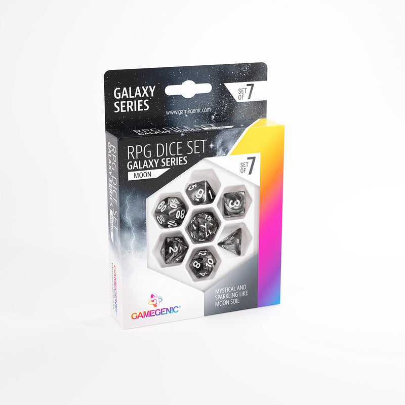 Polyhedral Dice Set: Galaxy Series: Moon: RPG Dice Set (7pcs)