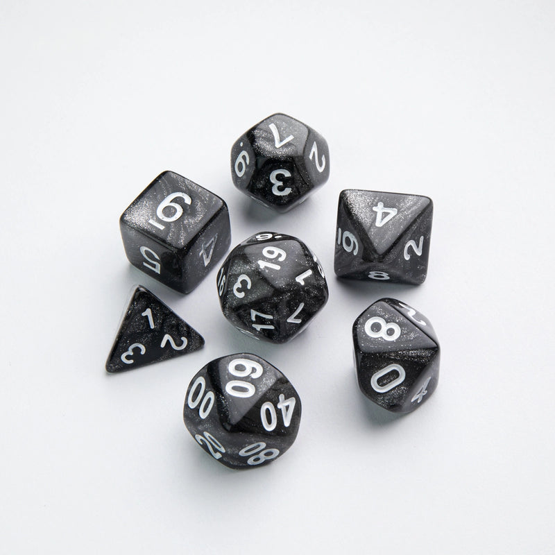 Polyhedral Dice Set: Galaxy Series: Moon: RPG Dice Set (7pcs)