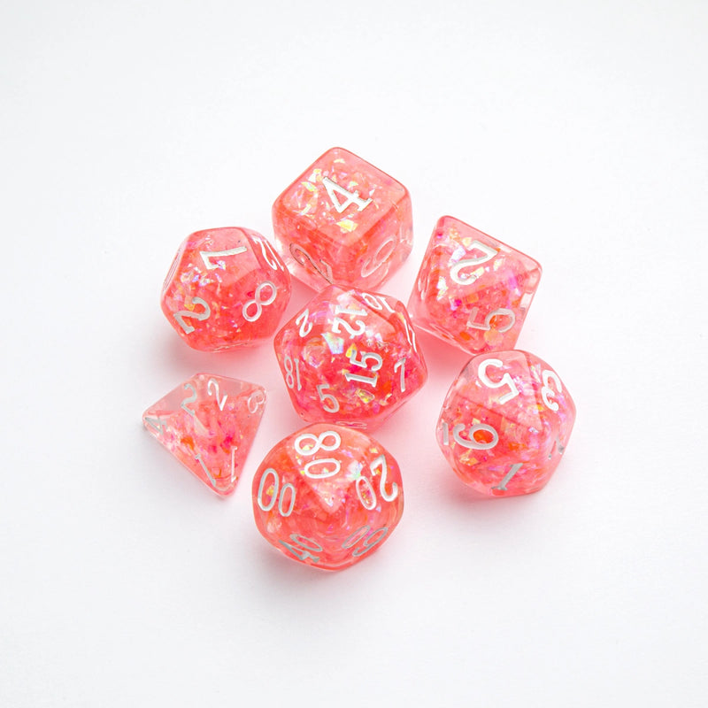 Polyhedral Dice Set: Candy-Like Series: Peach: RPG Dice Set (7pcs)