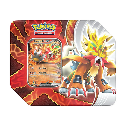 The Pokémon TCG: Paradox Destinies Tin - Gouging Fire EX