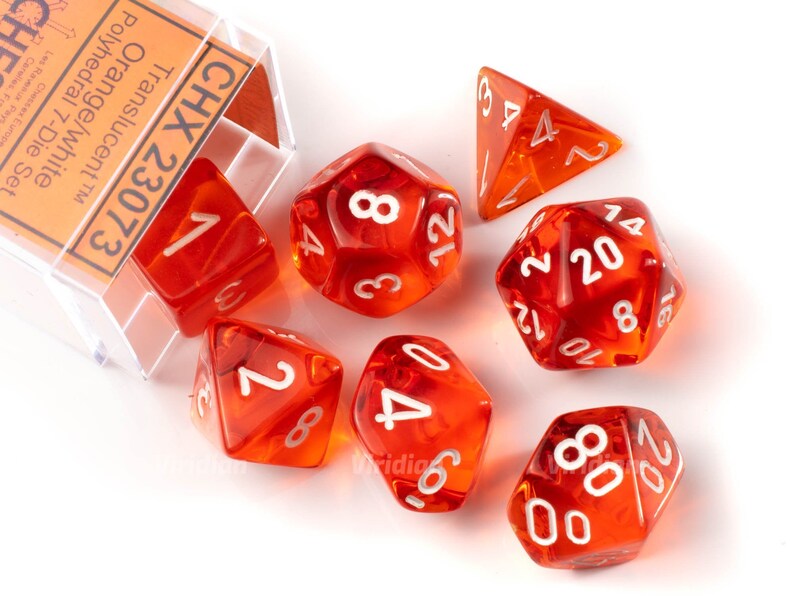 Translucent Dice -Chessex (Orange/White)